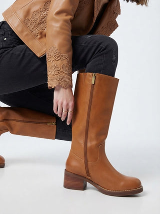 The Contour Knee Boot- Tan