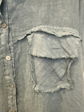 The Sage Fray Linen Shirt