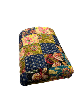 Marigold Floral Patchwork Reversible King Size Cotton Quilts