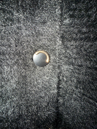 Plush Pocket Coat with Gold-Trim Buttons