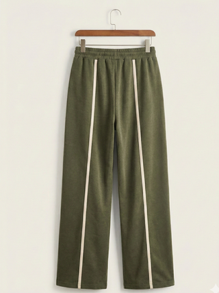 The Milano Contrast-Stripe Lounge Set- Sage Green