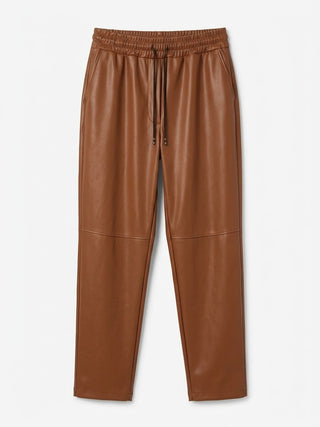 The Moto-Chic Pleather Jogger –Tan