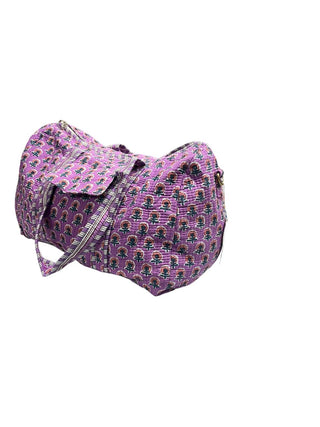 Lavender Bloom Quilted Cotton Duffle Bag