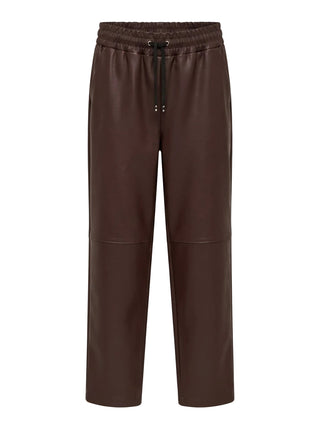 The Moto-Chic Pleather Jogger - Brown