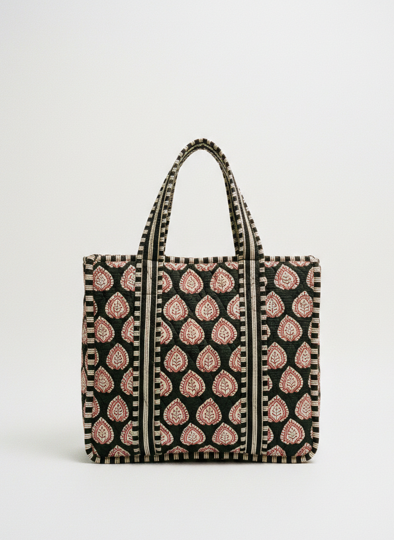 The Verdant Leaf Quilted Tote