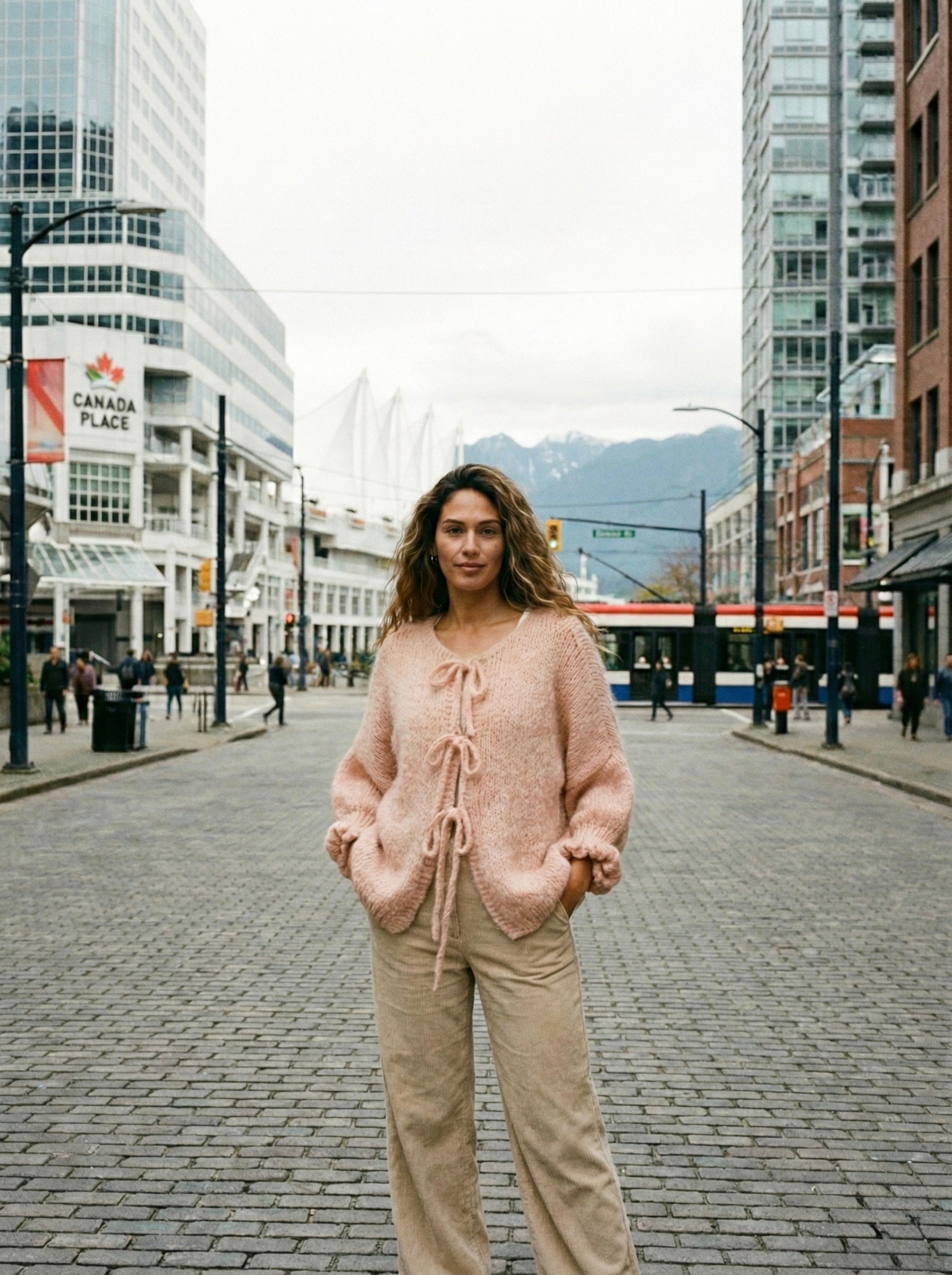 The Coquette Tie-Front Cardigan-  
Dusty Rose