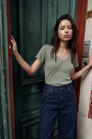 Essential V-Neck Tee - Sage