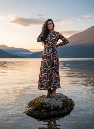 The Verona Geometric Side-Tie Dress