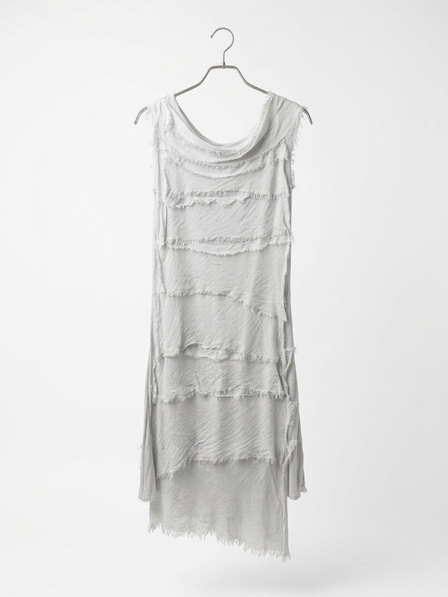 Positano Tiered Short Silk Maxi Dress- Smocked white