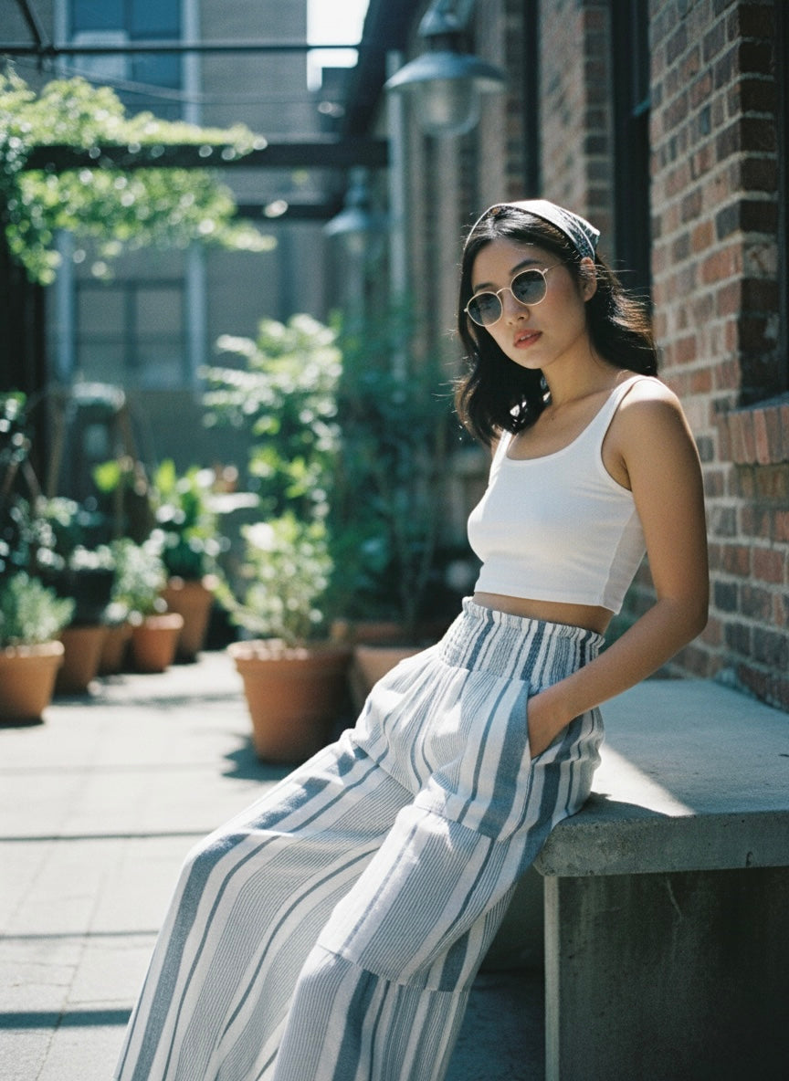 The Seaside Smocked Cotton Pants