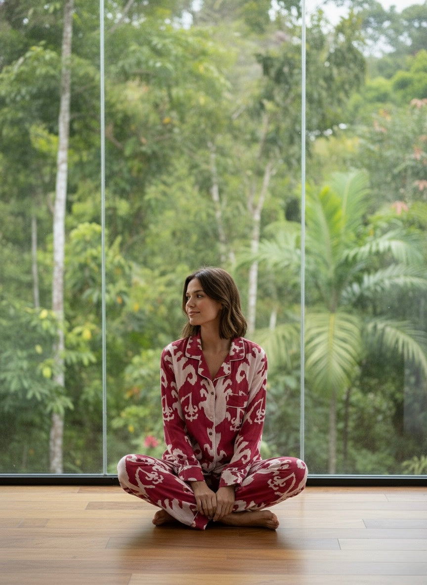 Rainforest Ikat Cotton Pajama Set