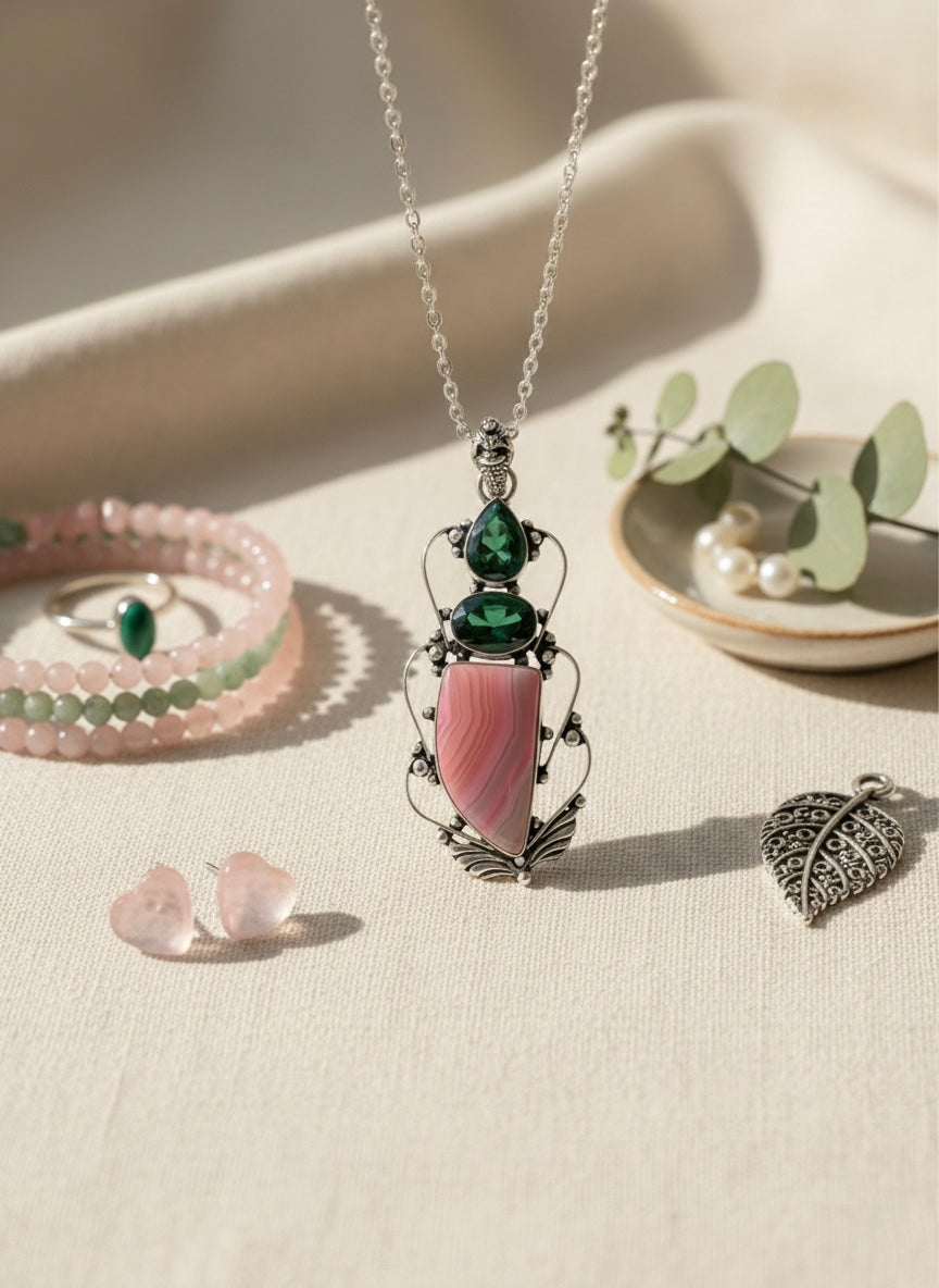 Emerald Siren’s Heart Sterling Silver Pendant