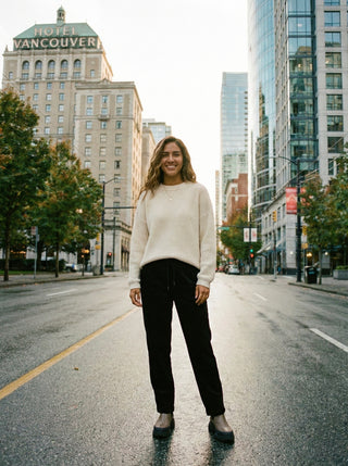 Milano Soft-Ribbed Drawstring Pant.