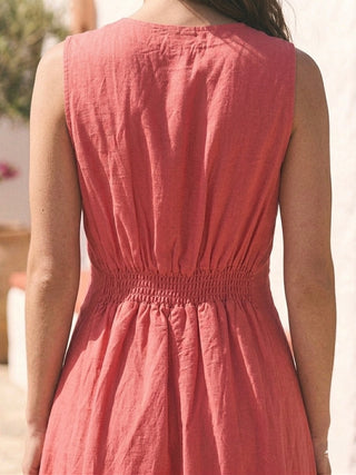 The Riviera Split-Front Jumpsuit- Guava