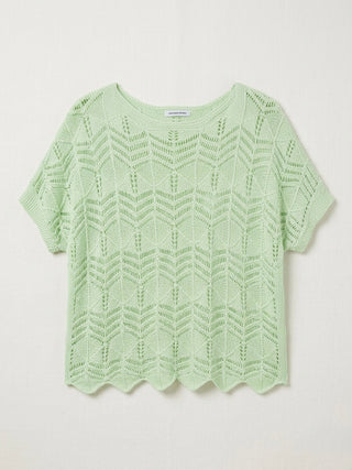 The Capri Chevron Knit Top- Pistachio Sorbet