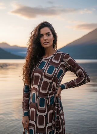 The Verona Geometric Side-Tie Dress