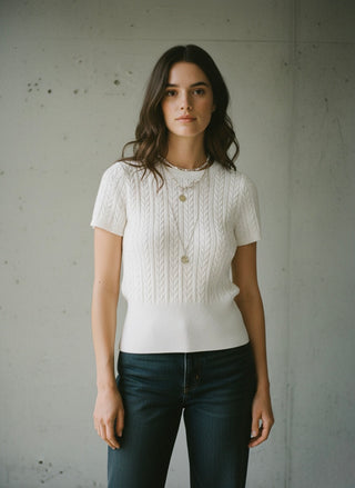 Pointelle Knit Crop Top