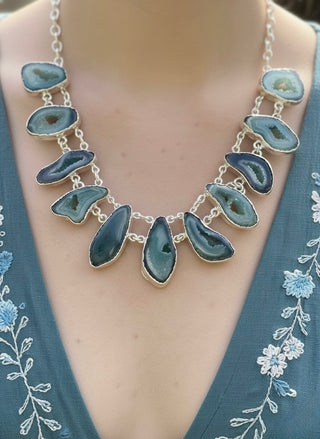 Oceanic Agate Statement Necklace