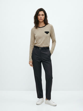 The Origami Pocket Long-Sleeve Tee- Cream