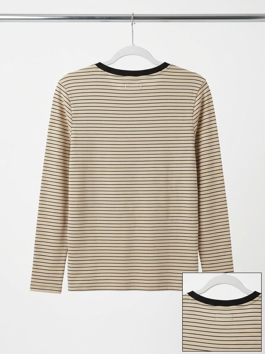 The Origami Pocket Long-Sleeve Tee- Cream