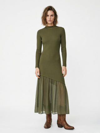 The Siena Asymmetrical Cashmere-Blend Knit Dress