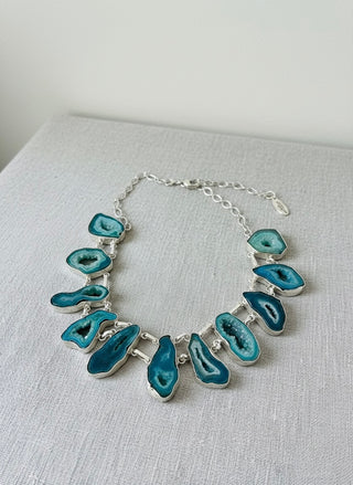 Oceanic Agate Statement Necklace