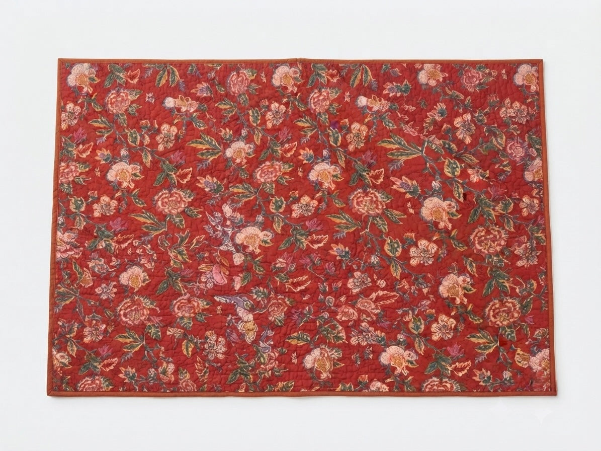 Bohemian Patchwork & Floral Reversible Queen Quilt