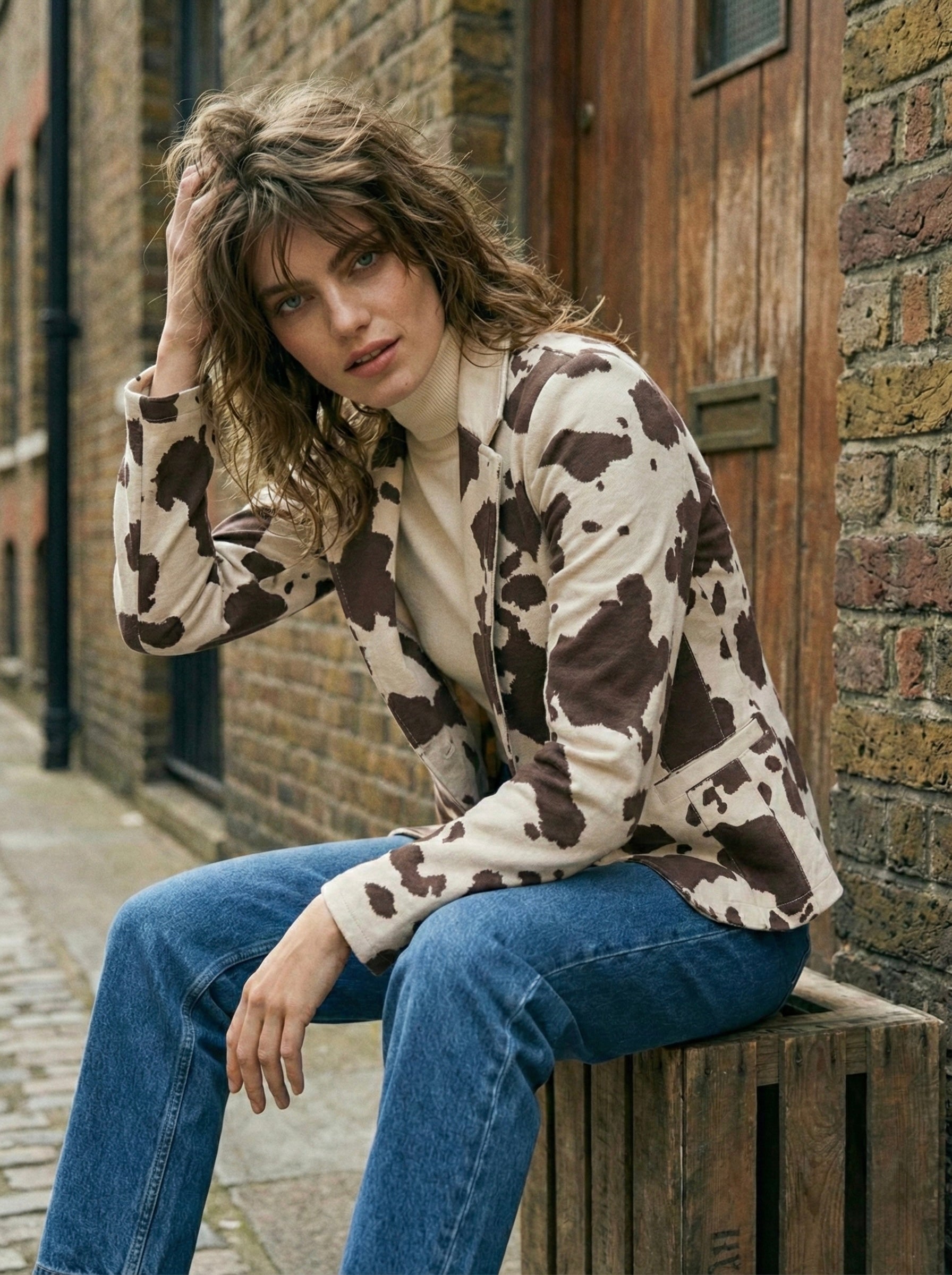 The Milano Cow-Print Blazer