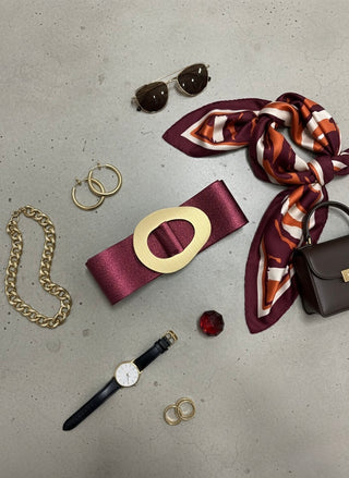 The Florentine Cinch Belt- Sparkling Burgundy