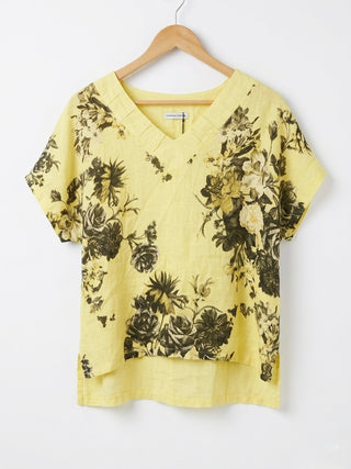 Siena Floral Italian Linen Top