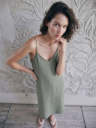 The Bellagio Organic Linen Slip Dress
