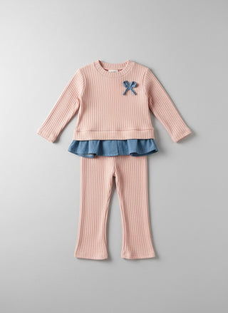 Kid’s Pink Knit Romper & Legging Set