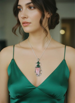 Emerald Siren’s Heart Sterling Silver Pendant