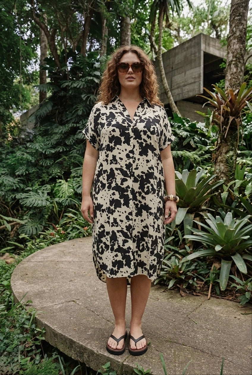 Savannah Mirage High-Low Shirt Dress