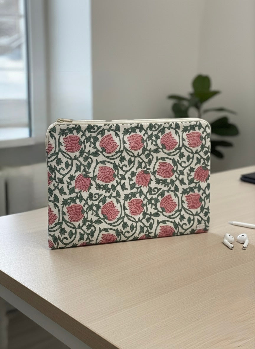 The Saffron Bloom Laptop Sleeve(L)