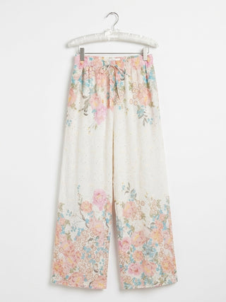 Floral Broderie Anglaise Pants
-white-Pink-Sage