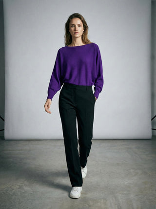 The Essential  Italian Batwing Sweater- Royal Purple
