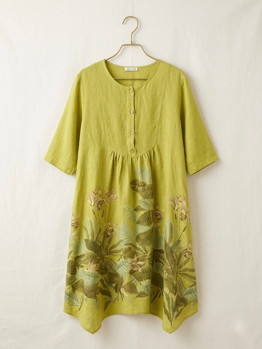 The Veridian Botanical Tunic- Pear Green.
