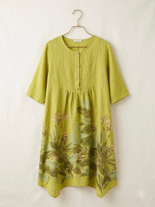 The Veridian Botanical Tunic- Pear Green.