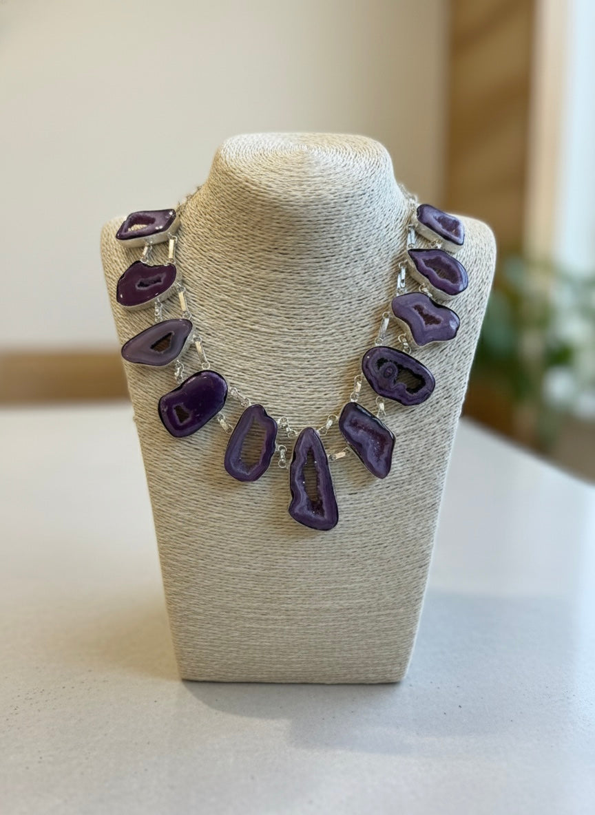 The  Amethyst Earth Geode Statement Collar