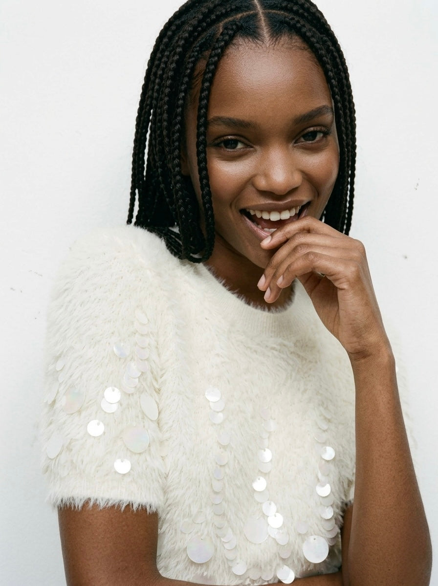 The Snowfall Paillette Sweater