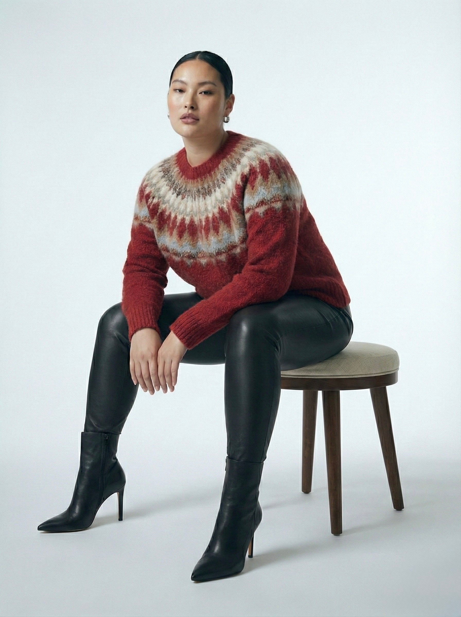 The Red Nordic Fair Isle Sweater