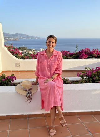 Coastal Breeze Cotton Shirt Dress