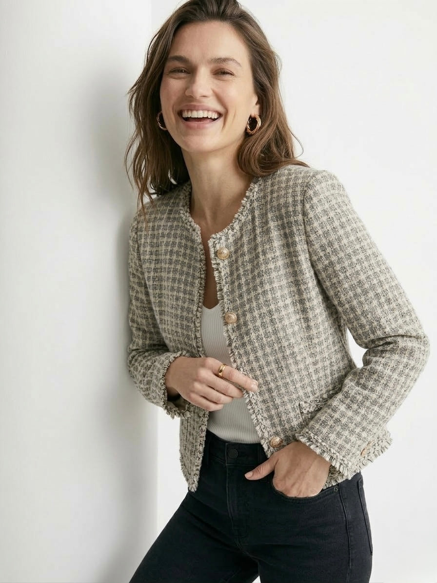Aurelia Metallic Check Tweed Lady Jacket