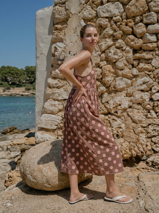 Retro Polka Dot Pinafore Dress