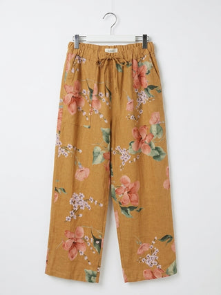 The Islandia Wide-Leg Linen Pant- Tan