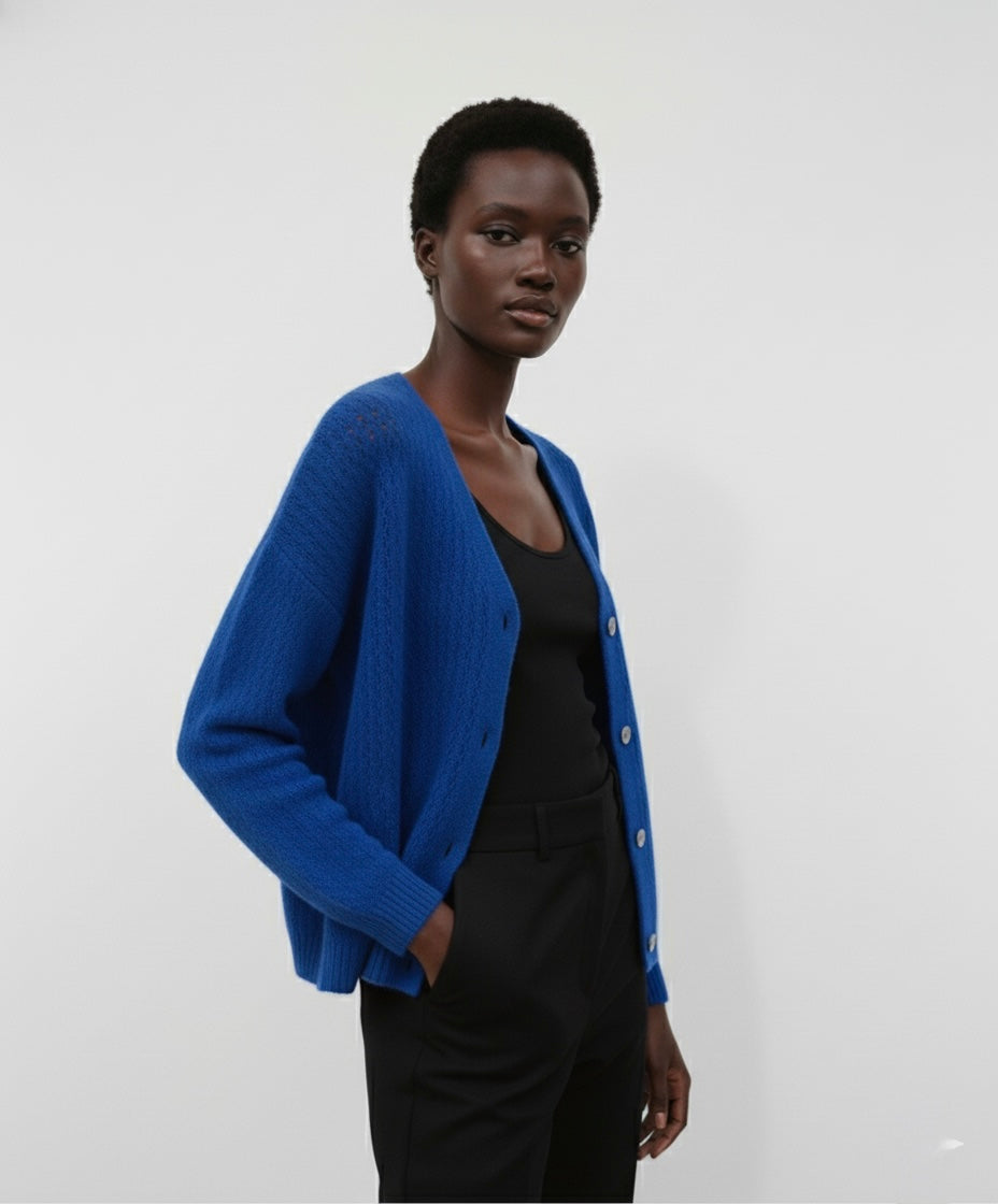 The Cozy Knit  Royal BlueCardigan