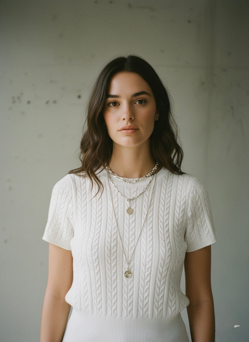 Pointelle Knit Crop Top