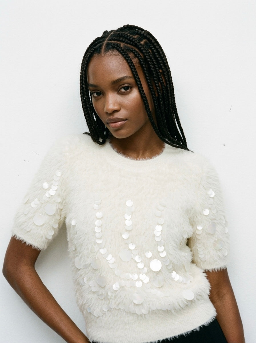 The Snowfall Paillette Sweater