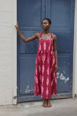 Magenta Sardine Pinafore Dress